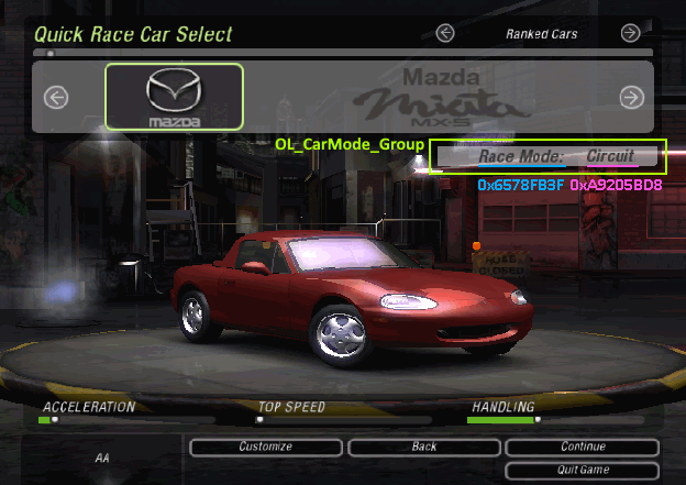 UI Elements in 'OL_CarMode_Group' that we will use